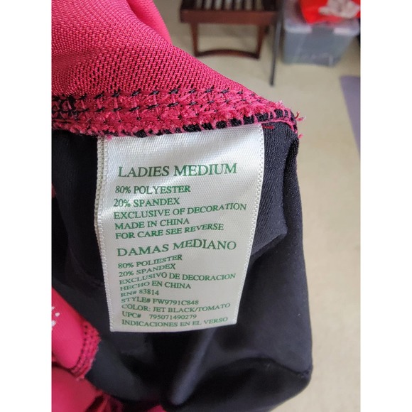 Black and Raspberry Tangerine Capri Athletic wear Sz M - Picture 7 of 8